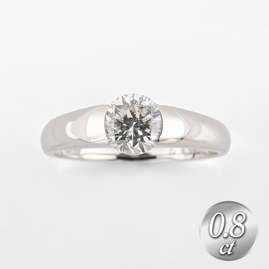 鑑定書付プラチナ0.8ctダイヤモンドリング
