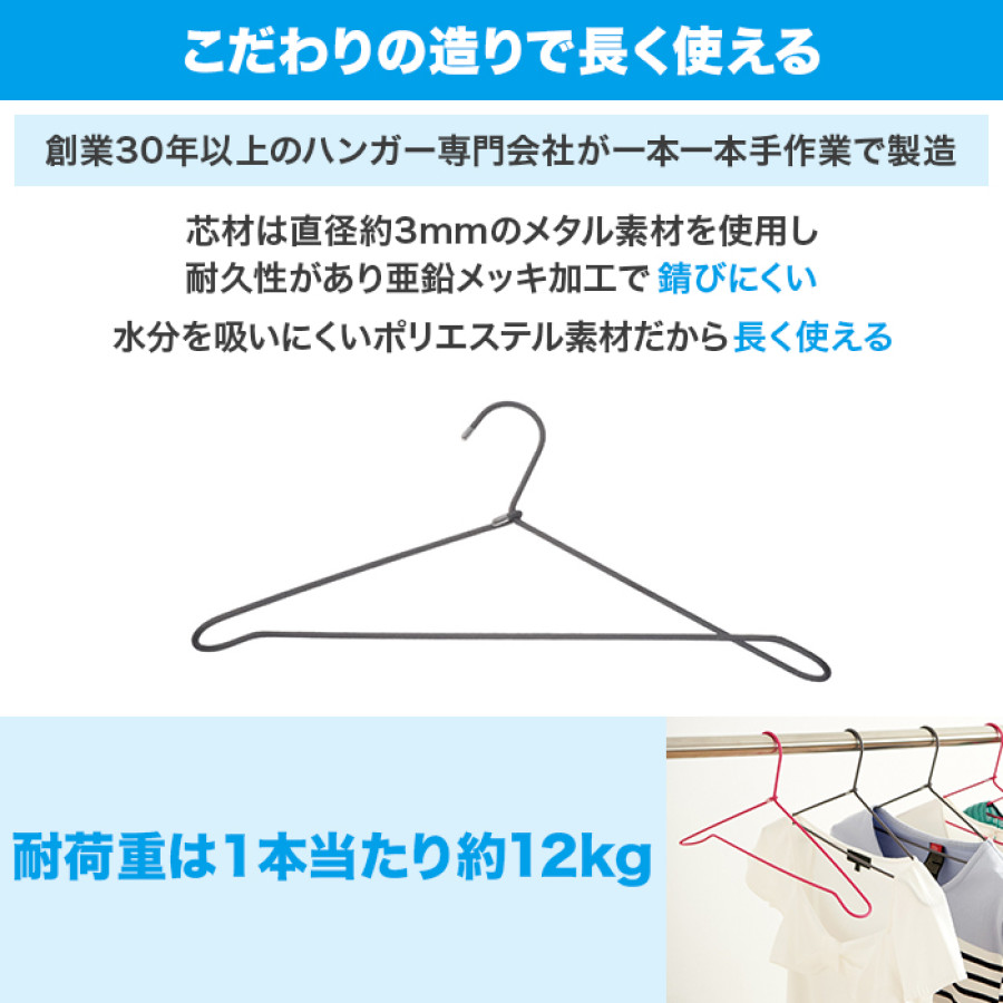 ビバ3Dスリムハンガー同色20本特別セット