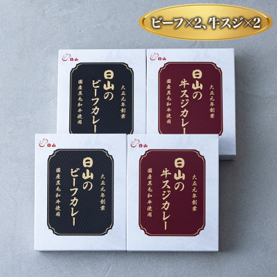日山のカレー2種セット(ビーフ×2、牛スジ×2)
