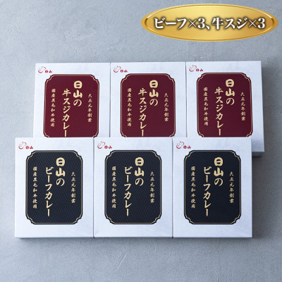 日山のカレー2種セット(ビーフ×3、牛スジ×3)