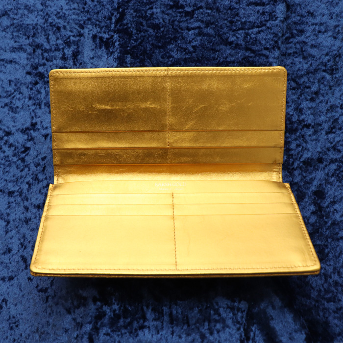 純金箔革財布 フラワー柄長財布(福寄せセット付)