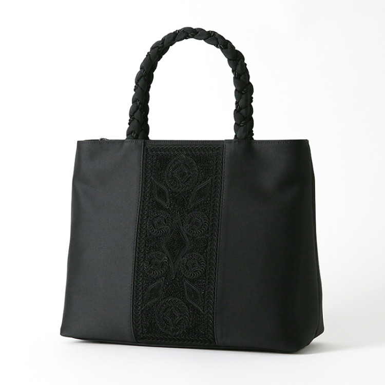 コード刺繍三つ編み手フォーマルトートバッグ