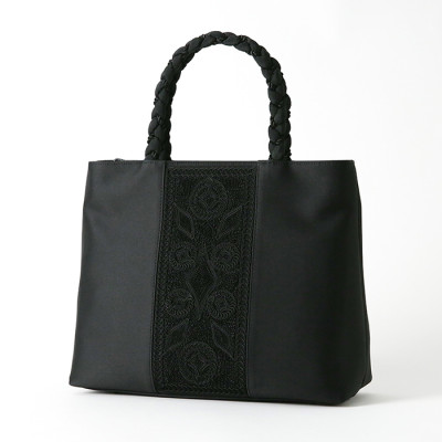 コード刺繍三つ編み手フォーマルトートバッグ
