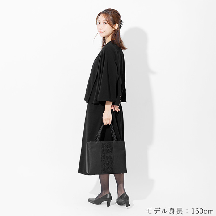 コード刺繍三つ編み手フォーマルトートバッグ