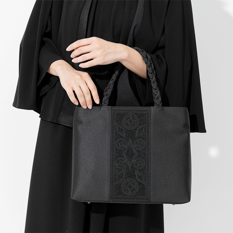 コード刺繍三つ編み手フォーマルトートバッグ