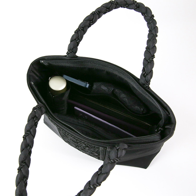 コード刺繍三つ編み手フォーマルトートバッグ