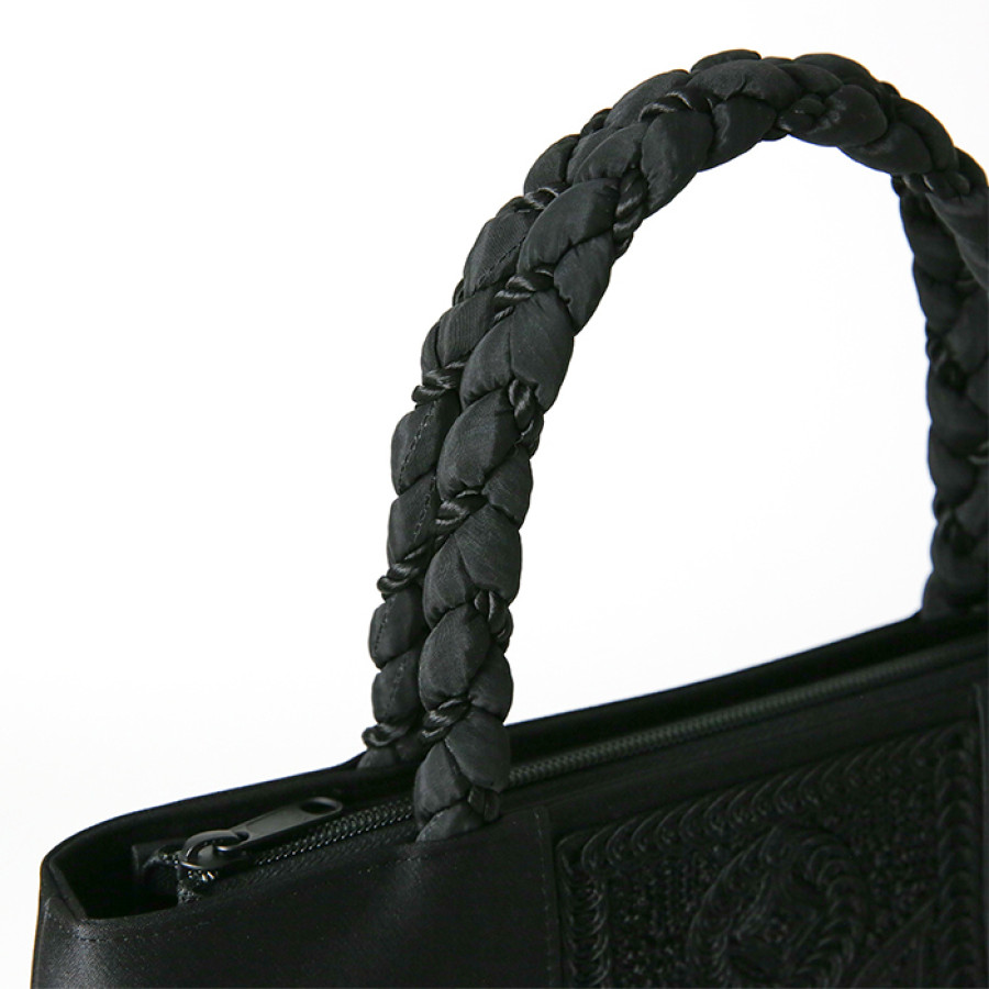 コード刺繍三つ編み手フォーマルトートバッグ