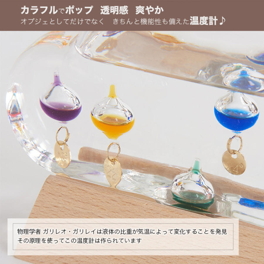 ガラスフロート温度計 クラウド