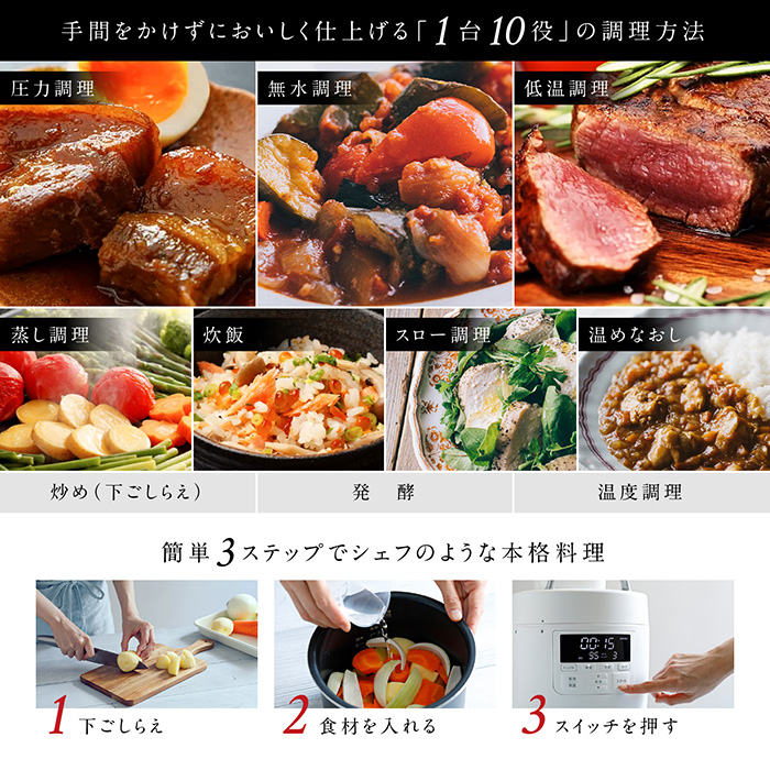 シロカ 電気圧力鍋 おうちシェフPRO