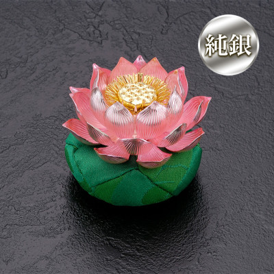 純銀 蓮飾り ピンク1.7寸