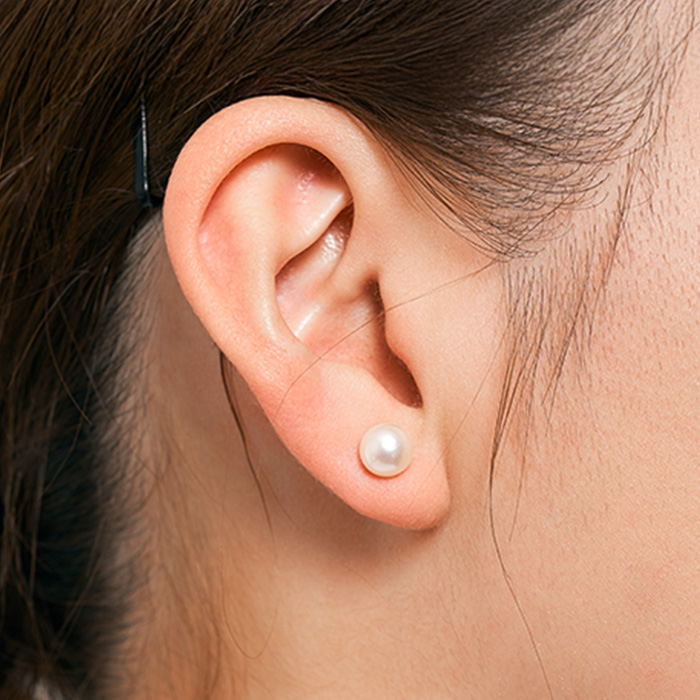 K10イエローゴールドあこや真珠6.5-7mmピアス