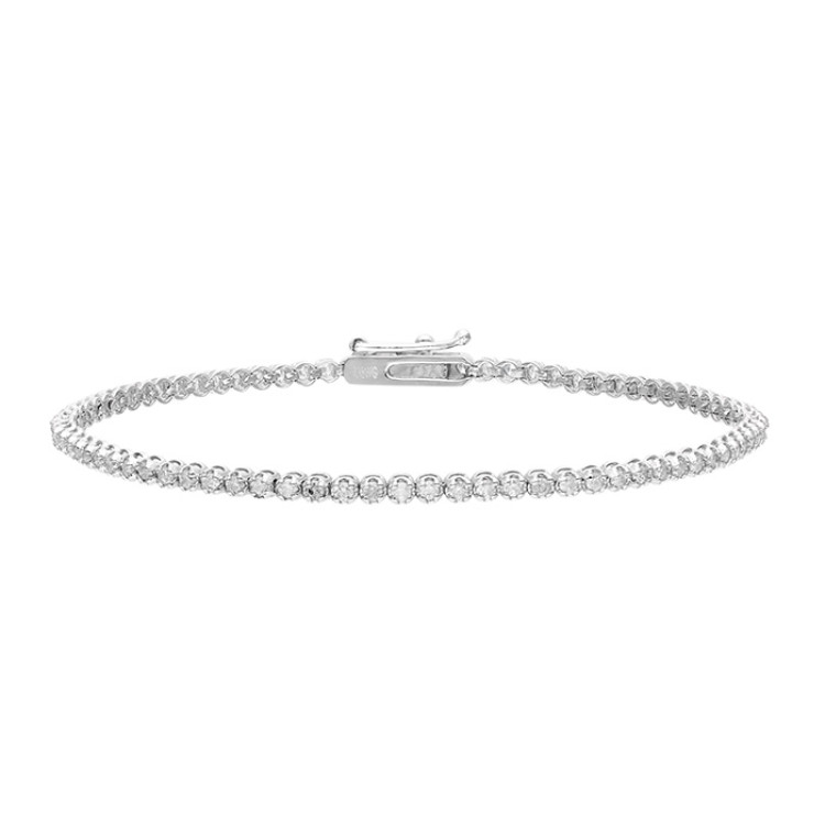 K18ホワイトゴールドダイヤ1.0ct テニスブレスレット