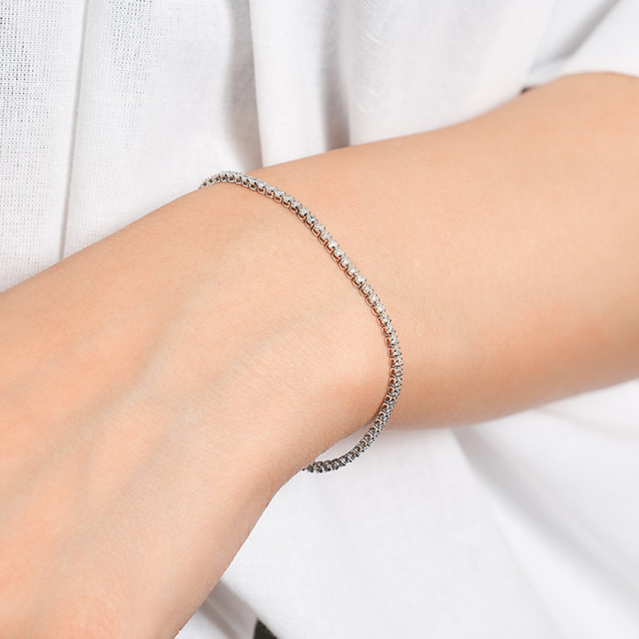 K18ホワイトゴールドダイヤ1.0ct テニスブレスレット