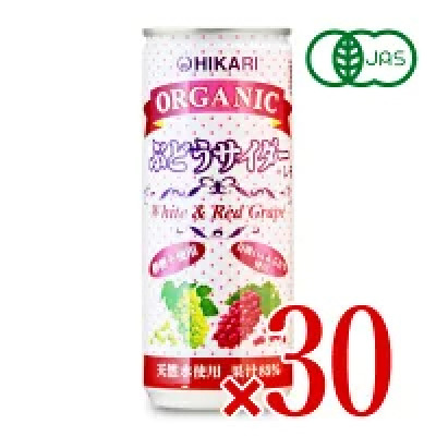 光食品 オーガニック ぶどうサイダー+レモン 250ml×30本 有機JAS