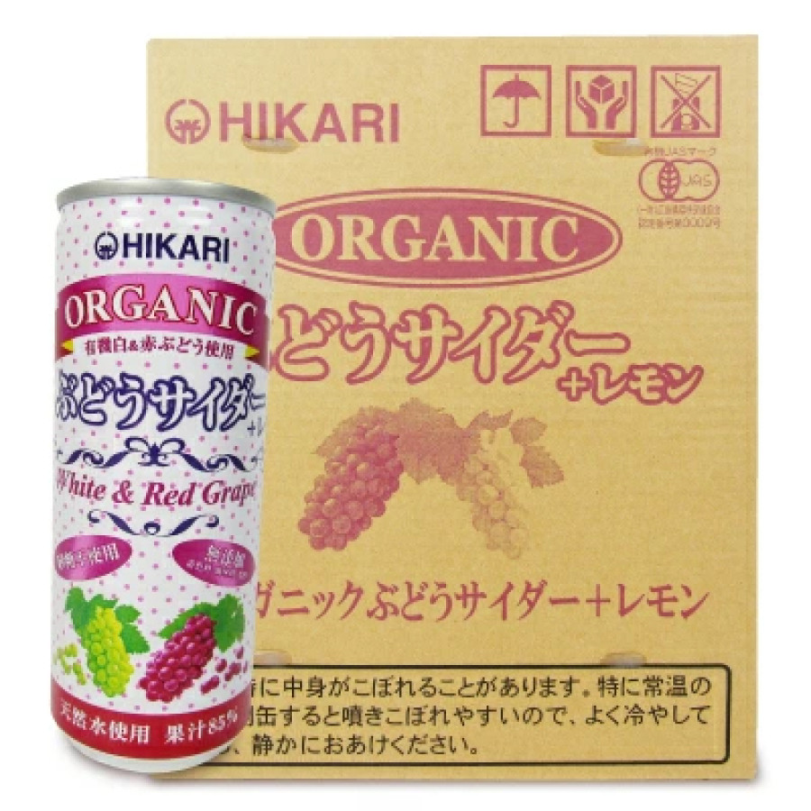 光食品 オーガニック ぶどうサイダー+レモン 250ml&times;30本 有機JAS
