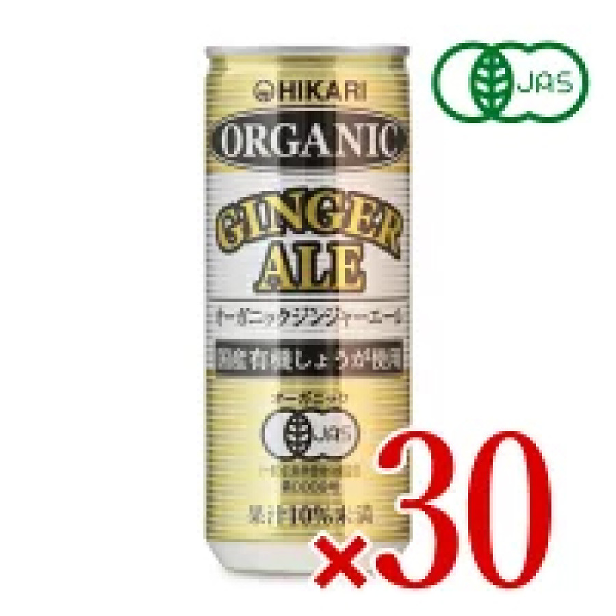 光食品 オーガニック ジンジャーエール 250ml&times;30本 ケース販売 有機JAS