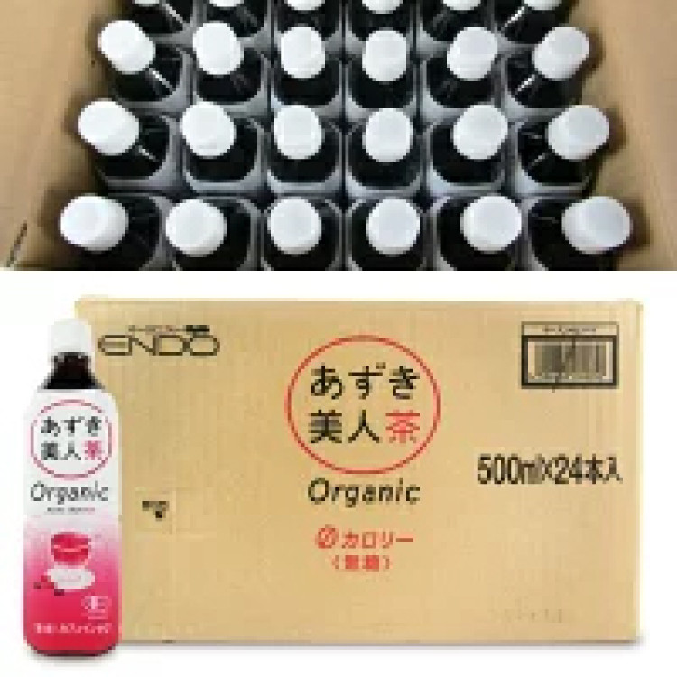 遠藤製餡 オーガニック あずき美人茶500ml &times; 24本 有機JAS ケース販売
