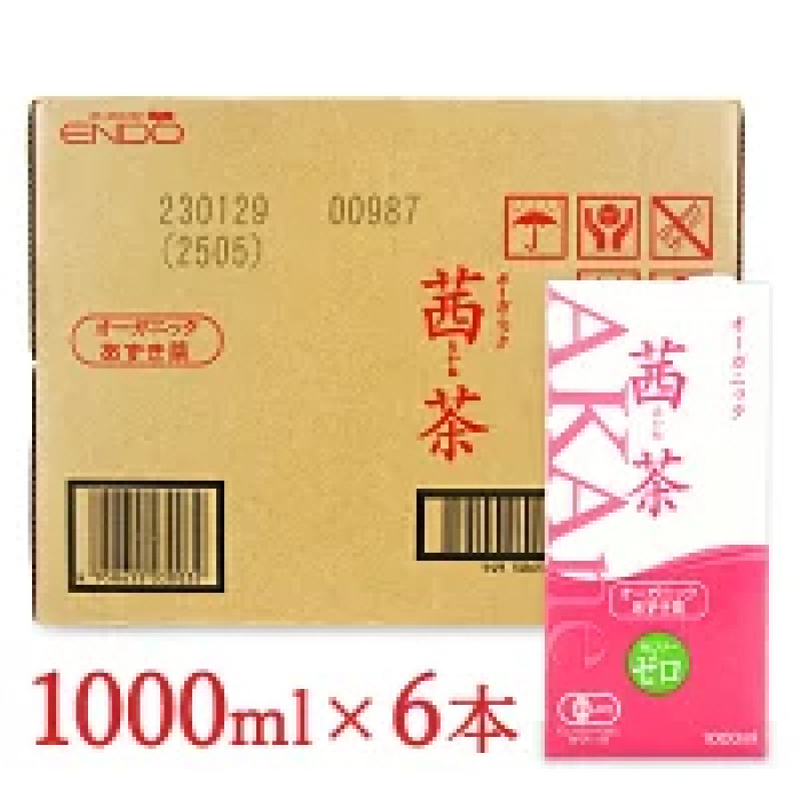 遠藤製餡 オーガニック 茜茶 1L &times; 6本 ケース販売 有機JAS あずき茶 業務用