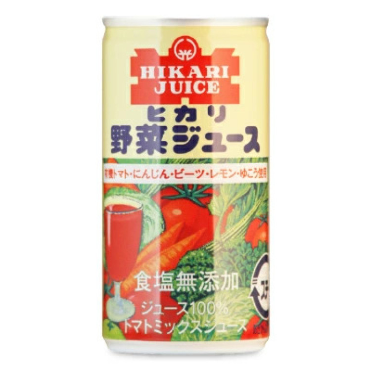 ヒカリ 野菜ジュース 食塩無添加 有機トマト・にんじん・ビーツ・レモン・ゆこう使用 190g缶 &times; 30本
