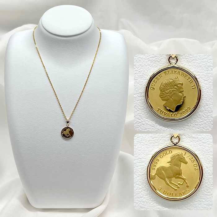 髙島屋エリザベス女王純金コインペンダント1/25オンス