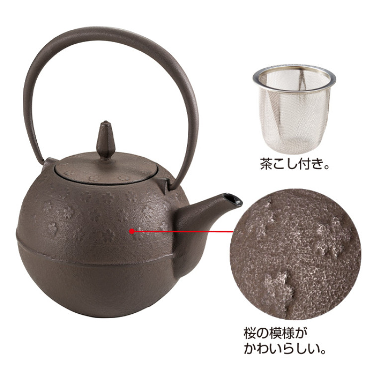 <池永鉄工>南部鉄器 急須 さくら