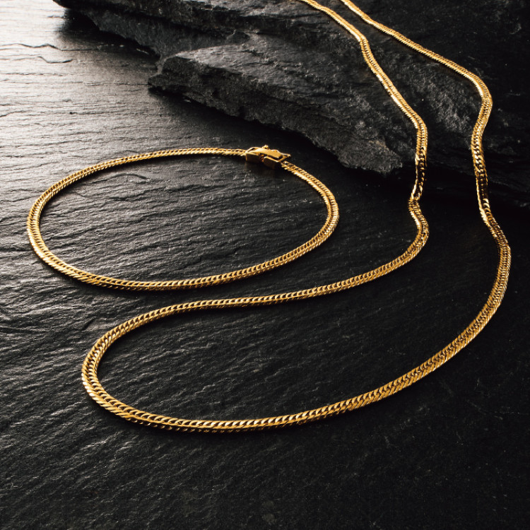 18金 12面トリプル喜平ネックレス 45cm