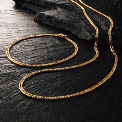 18金 12面トリプル喜平ネックレス 45cm