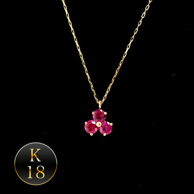 K18 ルビー ペンダントネックレス