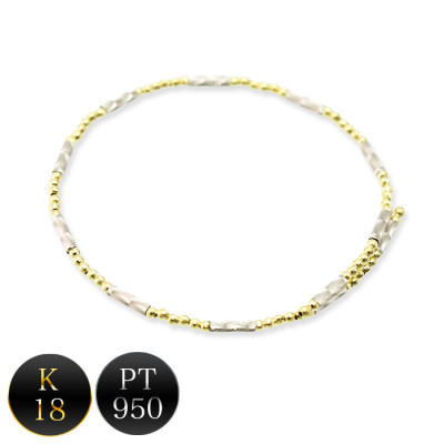 PT950/K18 ミラーマグネットバングル(プラチナイエロー)