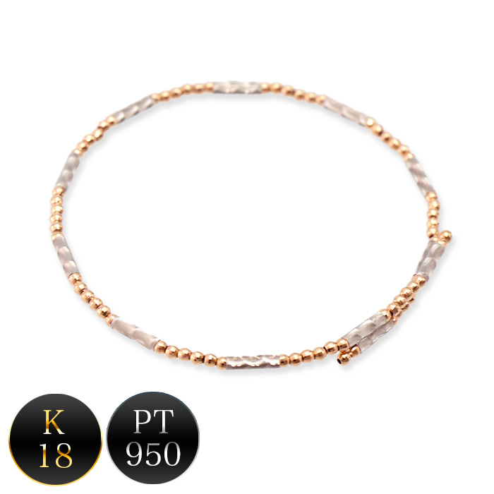 PT950/K18 ミラーマグネットバングル(ピンクゴールド)