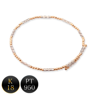 PT950/K18 ミラーマグネットバングル(ピンクゴールド)