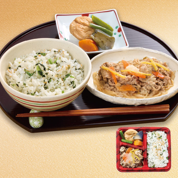 冷凍弁当 野沢菜ごはん＆おろし豚しゃぶしゃぶ 6食セット