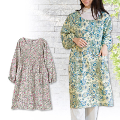 ロング丈プリーツかっぽう