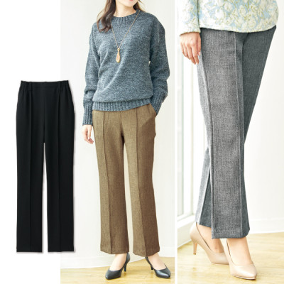 ツイード調旅行パンツ 股下58cm