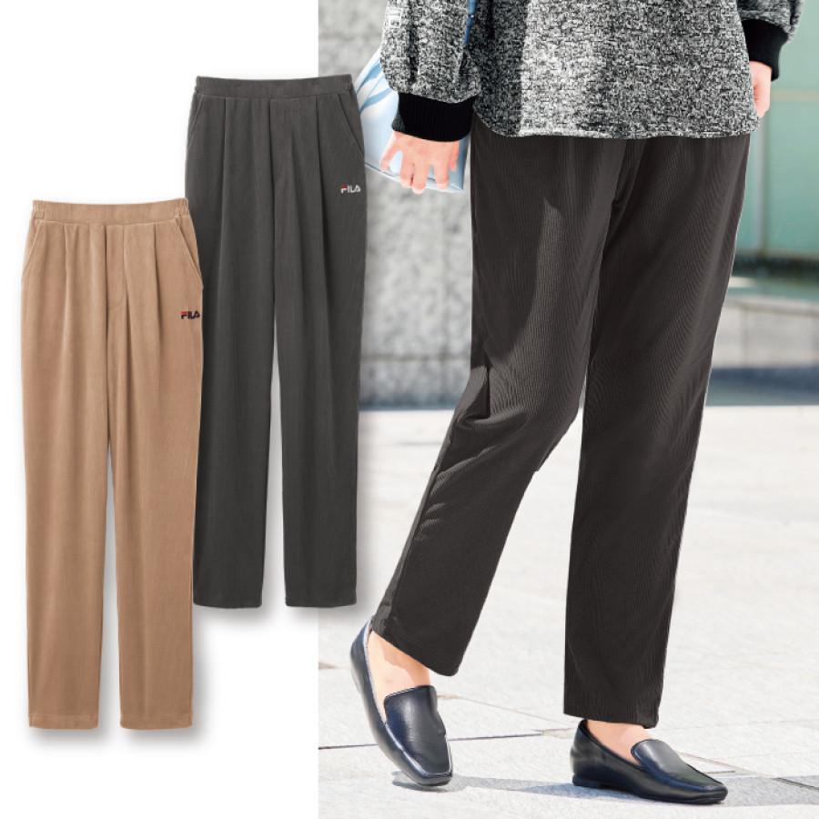 ＜FILA＞ぐんのびニットコールパンツ2色組(同サイズ)