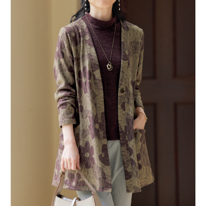 微起毛カットソーロングアンサンブル