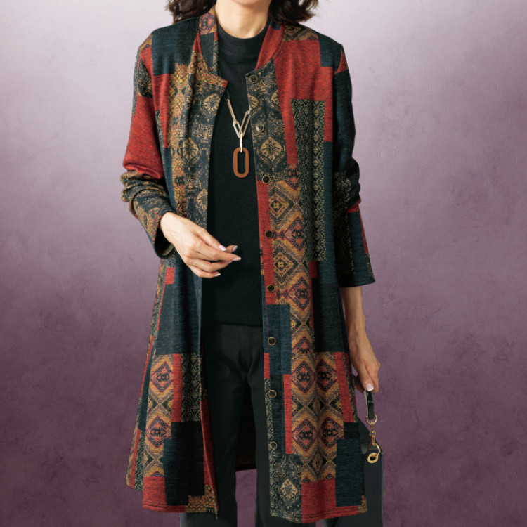 裏起毛カットソージャケットワンピース