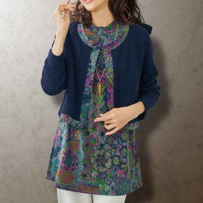 プリントチュニックカットソーアンサンブル