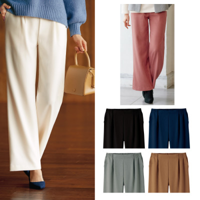 「お家で洗える」美脚セミワイドパンツ