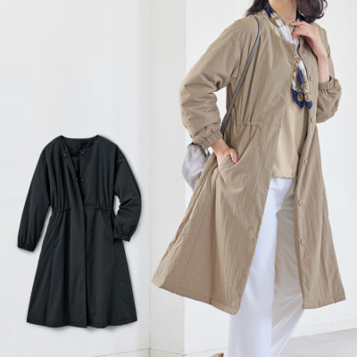 薄中わた入りフレアコート