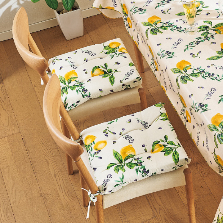 イタリア製シートクッション4枚組<レモン>