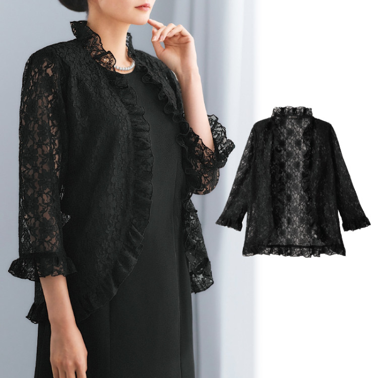 <eclaT style(R)BLACK>フォーマル総レースボレロ