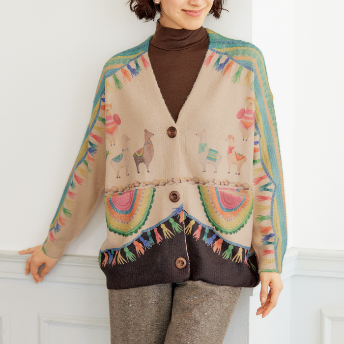 カラフルプリントカーディガン