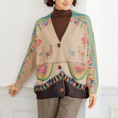 カラフルプリントカーディガン
