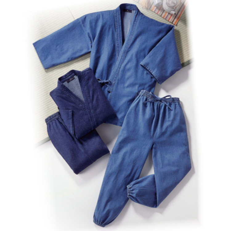 デニム作務衣2色組(同サイズ)