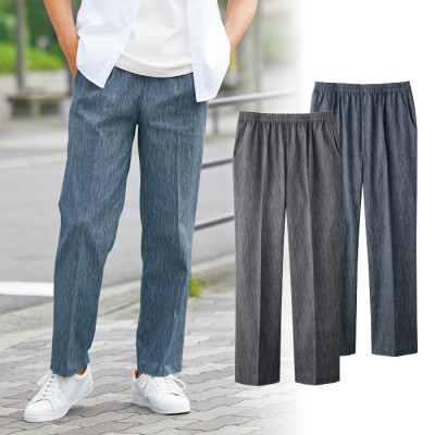 高島ちぢみさらっと快適パンツ2色組(同サイズ)