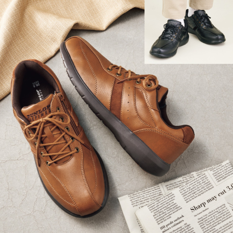 〈ダンロップ・リファインド〉ファスナー付ウォーキングシューズ