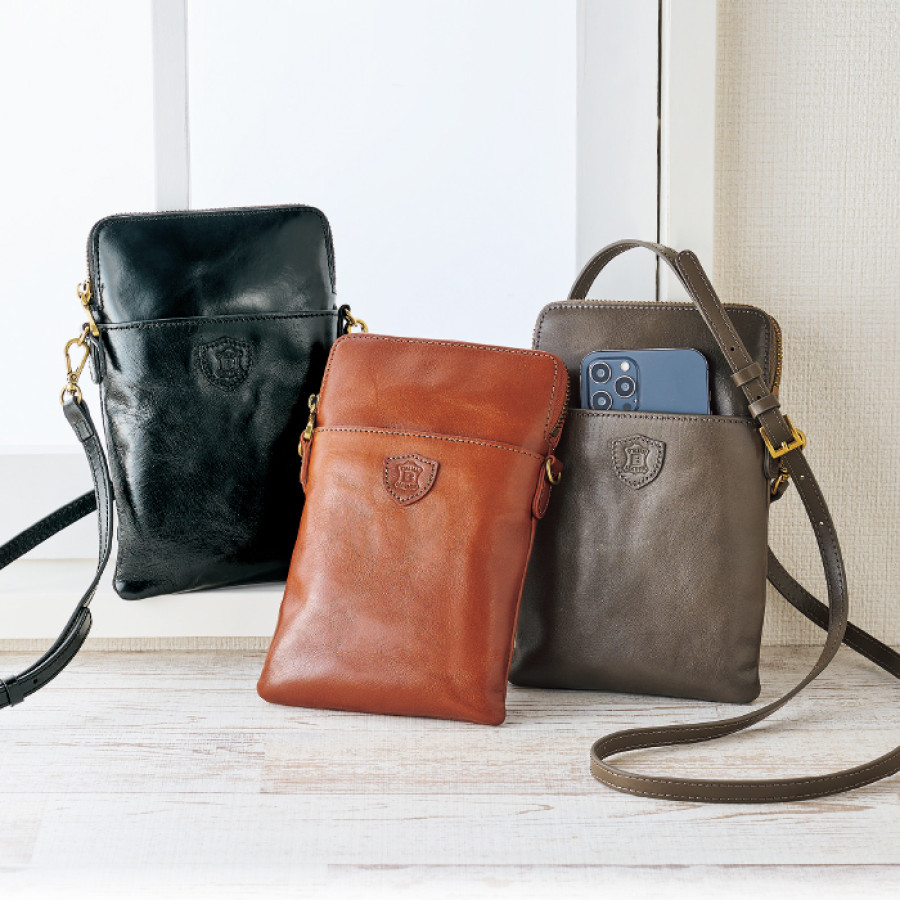 〈Bellies York〉牛革コンパクトショルダーバッグ