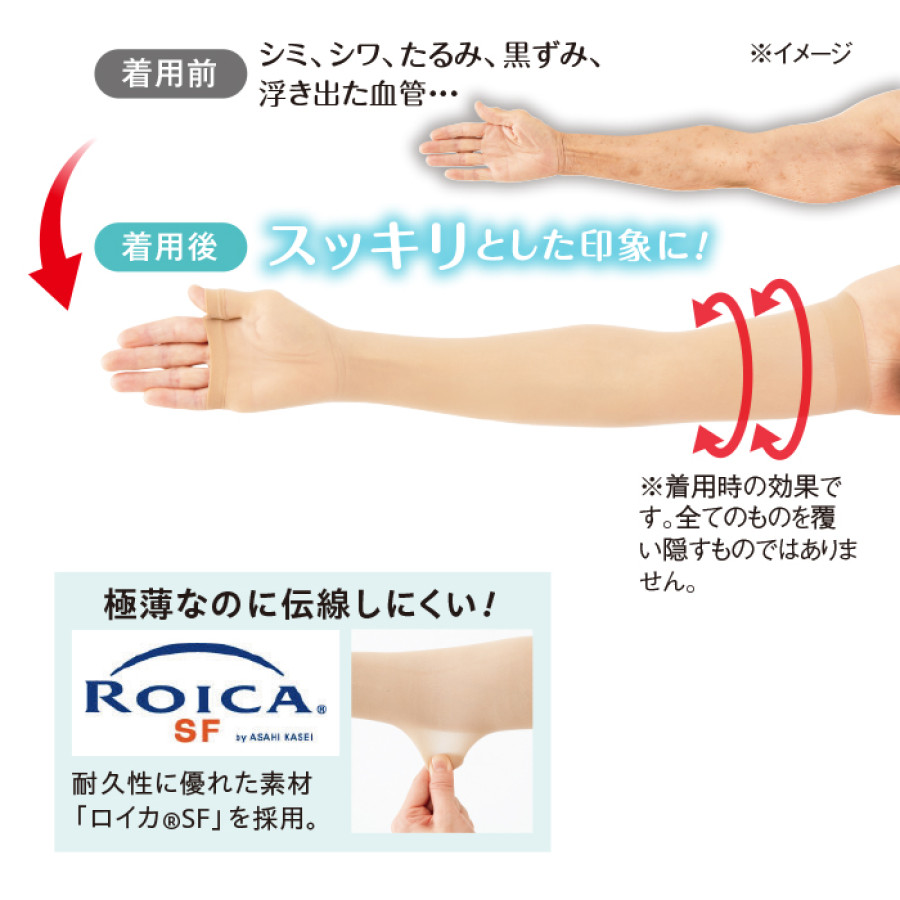 極薄着圧ファンデーションアームカバー 2セット