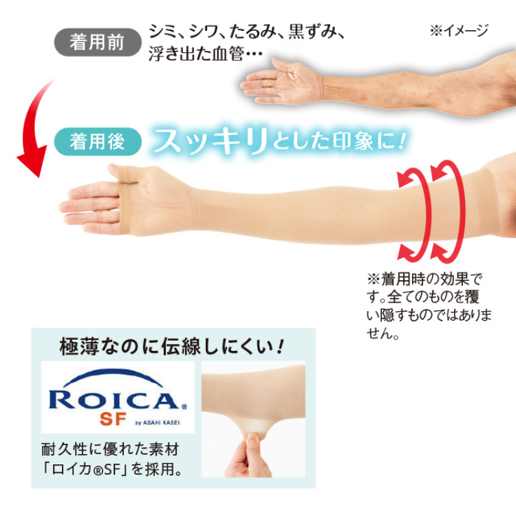 極薄着圧ファンデーションアームカバー 2セット